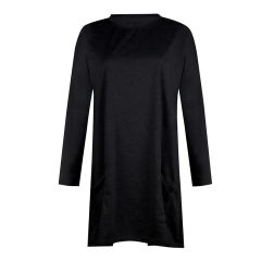 Autumn Loose Long T-shirt Solid Color Winter Casual Dress PQOM9139