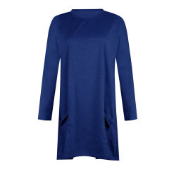 Autumn Loose Long T-shirt Solid Color Winter Casual Dress PQOM9139