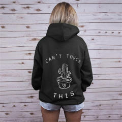 Autumn Winter Sweater for Women Cactus Print Tops Long Sleeve Hoodies PQOM5053F