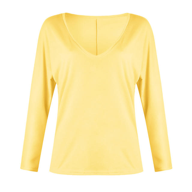 American Women Plus Size T-Shirt European Autumn Casual Streetwear PQOM9033