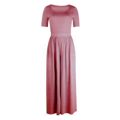 Summer Maxi Dresses Solid Color Women Fashion Streetwear PQOM9022