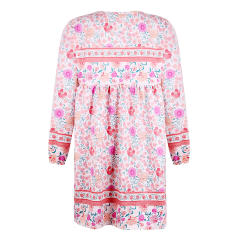 Tassel Floral Printed Loose Casual Dresses Sexy Beach Vacation Outfits PQOM9047