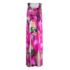 Floral Printed Casual Dresses Maxi Crew Neck Sexy Maxi Dress PQOM9041