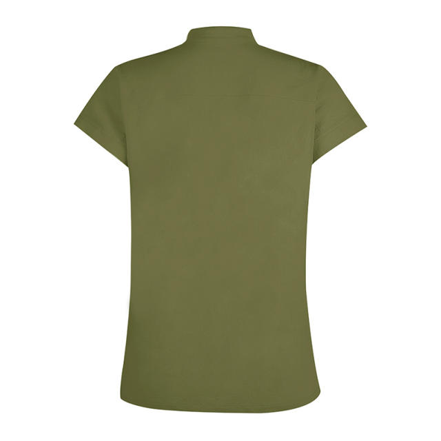 Summer Solid Color Blouses Women V-Neck Casual Streetwear PQOM9028