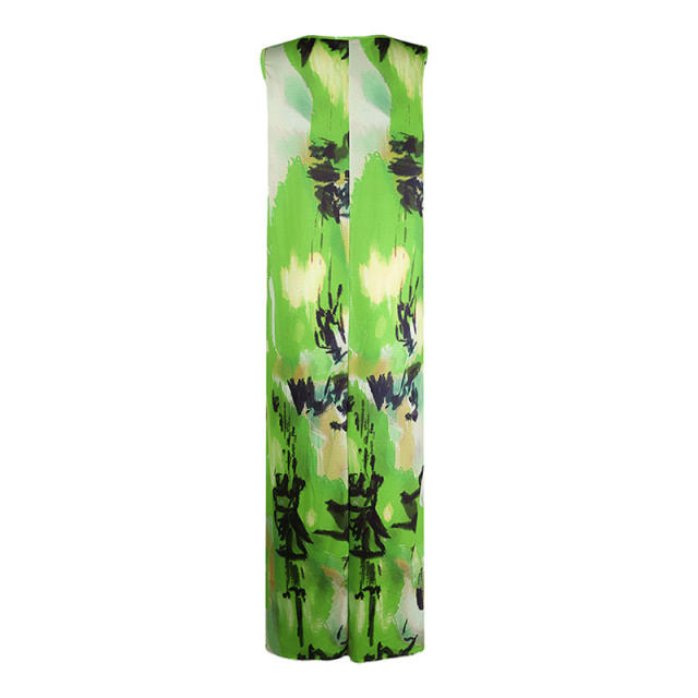 Floral Printed Casual Dresses Maxi Crew Neck Sexy Maxi Dress PQOM9041