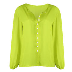 Women Long Sleeve T-Shirts Crew Neck Fashion Botton Tops PQOM9035