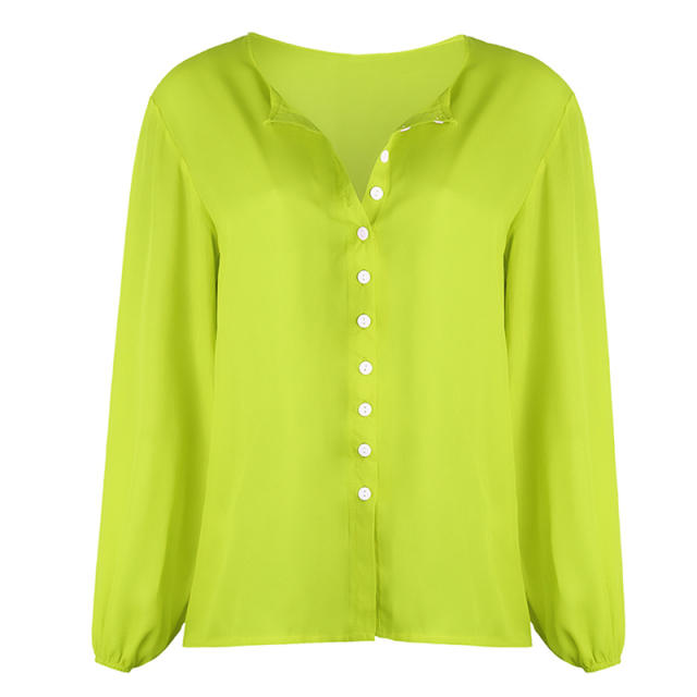Women Long Sleeve T-Shirts Crew Neck Fashion Botton Tops PQOM9035