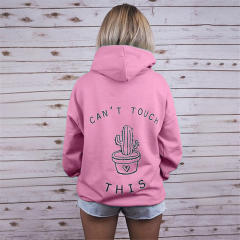 Long Sleeve Hoodies Autumn Winter Sweater for Women Cactus Print Tops PQOM5053E