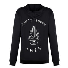 Cactus Print Tops Long Sleeve Hoodies Autumn Winter Sweater for Women PQOM5053D