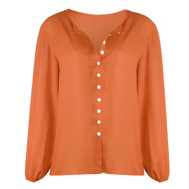 Women Long Sleeve T-Shirts Crew Neck Fashion Botton Tops PQOM9035