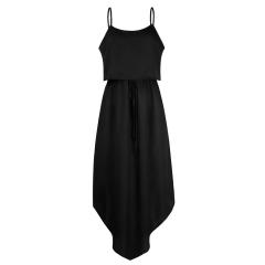 Summer Party Dresses Sexy Split Casual Spaghetti Strap Midi Dress PQOM9023