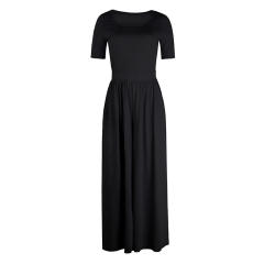 Summer Maxi Dresses Solid Color Women Fashion Streetwear PQOM9022