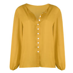 Women Long Sleeve T-Shirts Crew Neck Fashion Botton Tops PQOM9035