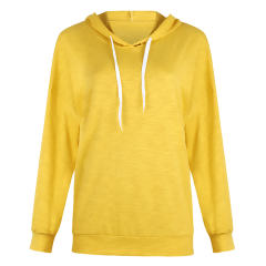 Loose Solid Color Sweatshirts Long-sleeved Hooded Sweater PQOM9077