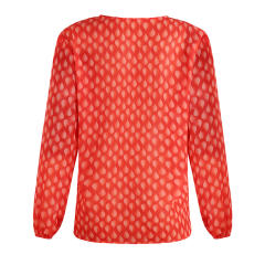 Autumn Long Sleeve Cardigan Printed Chiffon Shirt For Women PQOM9060