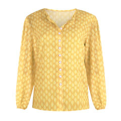 Autumn Long Sleeve Cardigan Printed Chiffon Shirt For Women PQOM9060