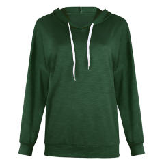 Loose Solid Color Sweatshirts Long-sleeved Hooded Sweater PQOM9077