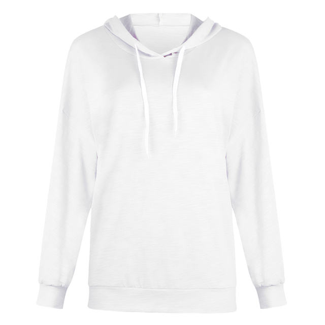 Loose Solid Color Sweatshirts Long-sleeved Hooded Sweater PQOM9077