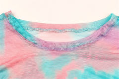 Gradient Color Sexy Dresses Slim Long Sleeve Mesh Print Dress PQOM9090