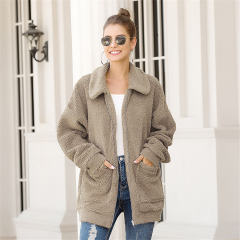 Loose Padded Woolen Coat Winter Jacket for Women PQOM9096A