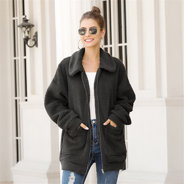 Loose Padded Woolen Coat Winter Jacket for Women PQOM9096A
