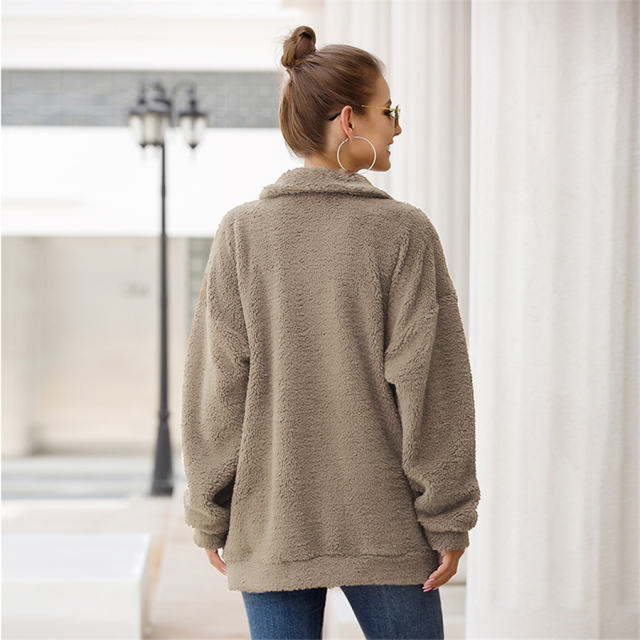 Loose Padded Woolen Coat Winter Jacket for Women PQOM9096A