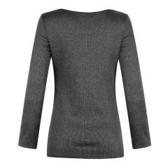 Lace Patchwork Autumn T-shirts Slim Solid Color Sexy Tops PQOM9168