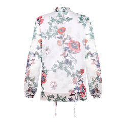 Loose Long Sleeve Tops Floral Printed Chiffon Shirt PQOM9118