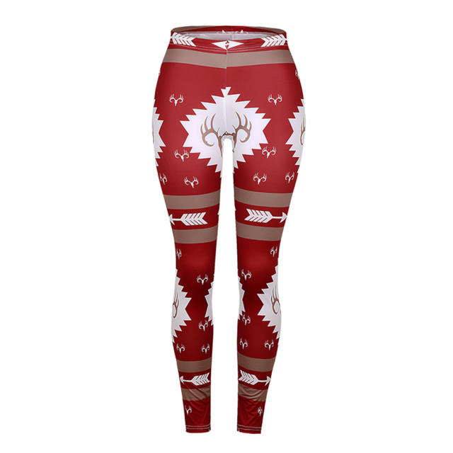 Slim Arrow Print Leggings Women Christmas Pencil Pants PQOM9131