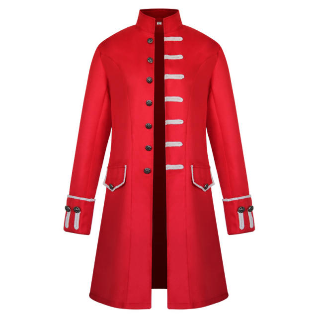 Medieval Retro Clothing Solid Color Men's Retro Coats PQMY002F
