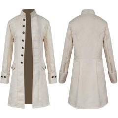 Steampunk Vintage Stand Collar Jacquard Uniform Medieval Prince Costume PQMY004A