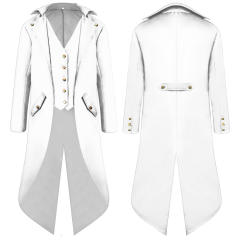 Punk Retro Tuxedo Dark Knight Clown Uniform Men's Long Coat PQMY006A
