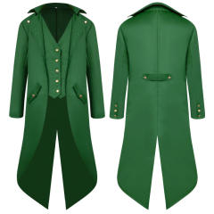 Men's Long Coat Punk Retro Tuxedo Dark Knight Clown Uniform PQMY006C