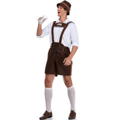 Men Hansel Oktoberfest Costume Halloween Bavarian Beer Overalls PQMR3350