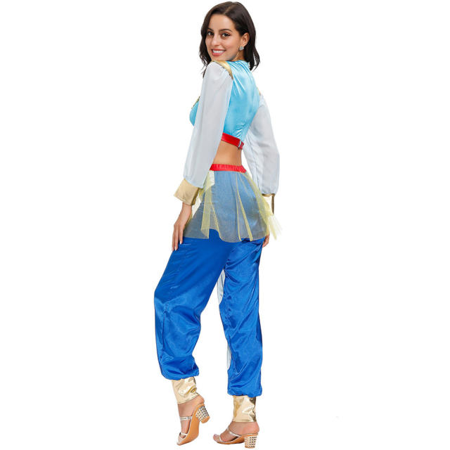 Aladdin Magic Lamp Jasmine Princess Suit Halloween Cos Costume PQMR4534