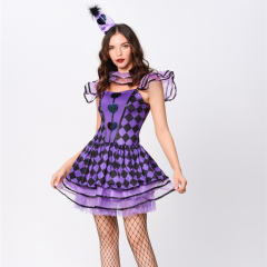 Halloween Cosplay Costume Circus Variety Clown Fancy Dress PQZML9080