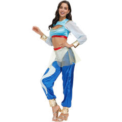 Aladdin Magic Lamp Jasmine Princess Suit Halloween Cos Costume PQMR4534