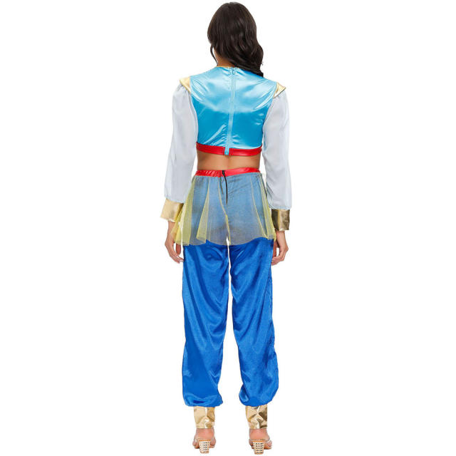 Aladdin Magic Lamp Jasmine Princess Suit Halloween Cos Costume PQMR4534