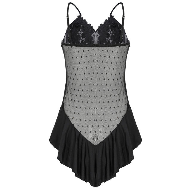 Plus Size Women Babydoll Polka Dot Sexy Lingerie Ladies Lace Pajamas PQMR6881A