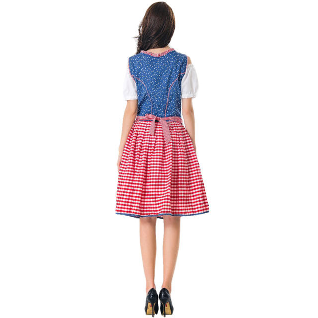 German Gavarian Dress Oktoberfest Costume October Folk Dance Uniform PQMR8165