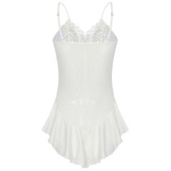 Plus Size Women Babydoll Polka Dot Sexy Lingerie Ladies Lace Pajamas PQMR6881A