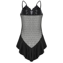 Polka Dot Sexy Lingerie Lace Pajamas Plus Size Women Babydoll PQMR6881B
