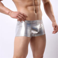 PVC Fetish Underwear Male Faux Leather Boxer Shorts PQA403C