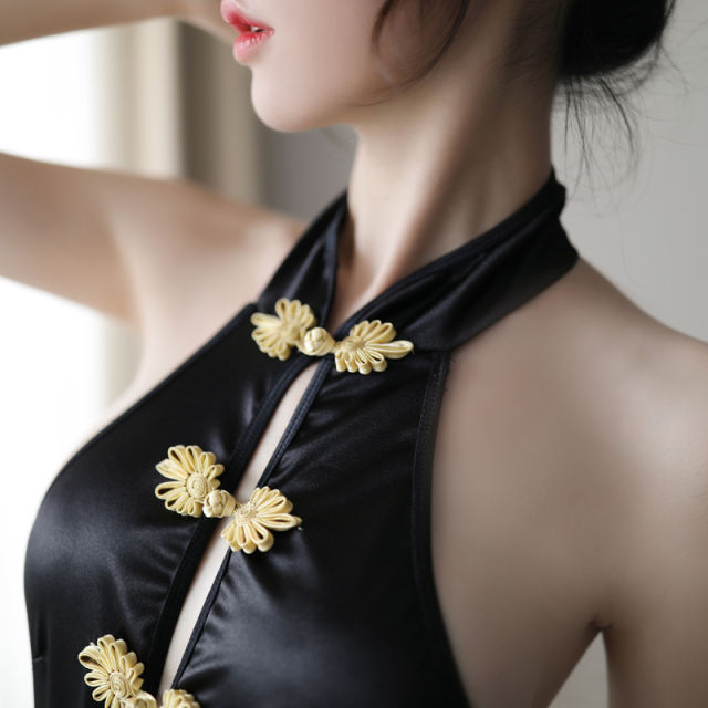 Tight Sexy Short Nightwear Summer Pajamas Cheongsam Lingerie PQAR5113
