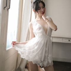 High-end Sling Sexy Nightdress Lace Temptation Nightgown PQAR5125