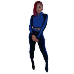 Long Sleeve Tracksuits For Women Stitching Sports Leisure Suit PQCM769A