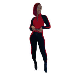 Long Sleeve Tracksuits For Women Stitching Sports Leisure Suit PQCM769A