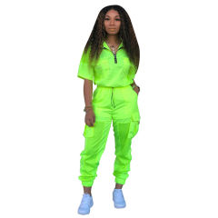 Summer Mesh Fashion Break Clothes Women's Two Piece Pants PQCM572A