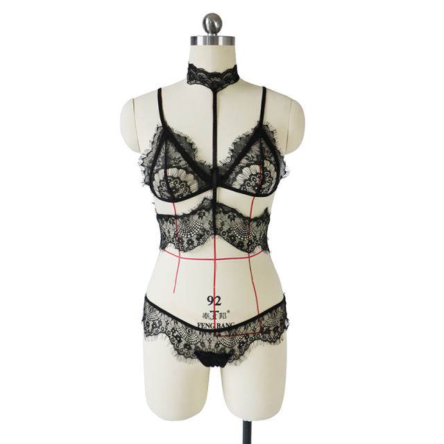 Eyelash Lace Lingerie Erotic Sexy Wire Free Underwear PQBS256