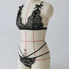 White Sexy Sheer Eyelace Bra Sets Erotic Lingerie for Women PQBS284